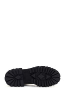 Women's Black Thick Sole Suede Leather Chelsea Boots | Derimod