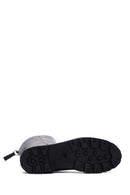 Women's Black Thick Soled Zippered Leather Boots | Derimod
