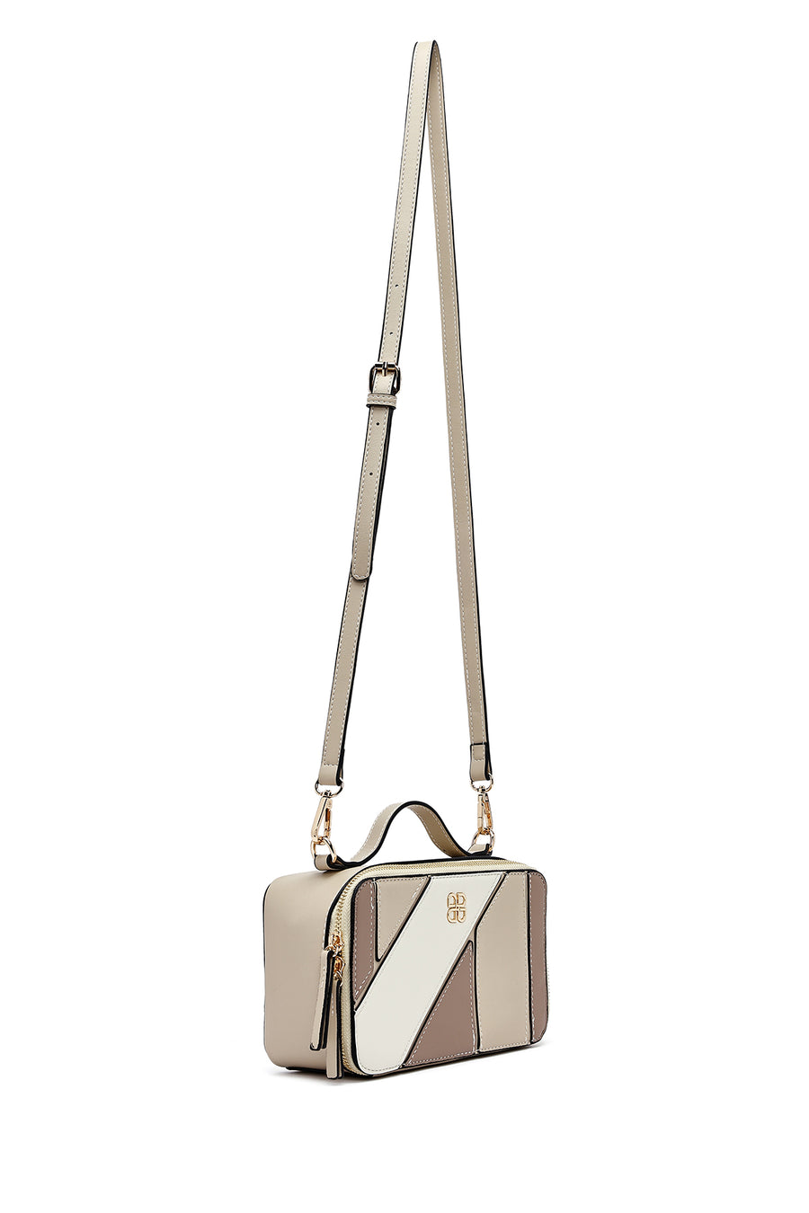Women's Beige Long Strap Classic Crossbody Bag