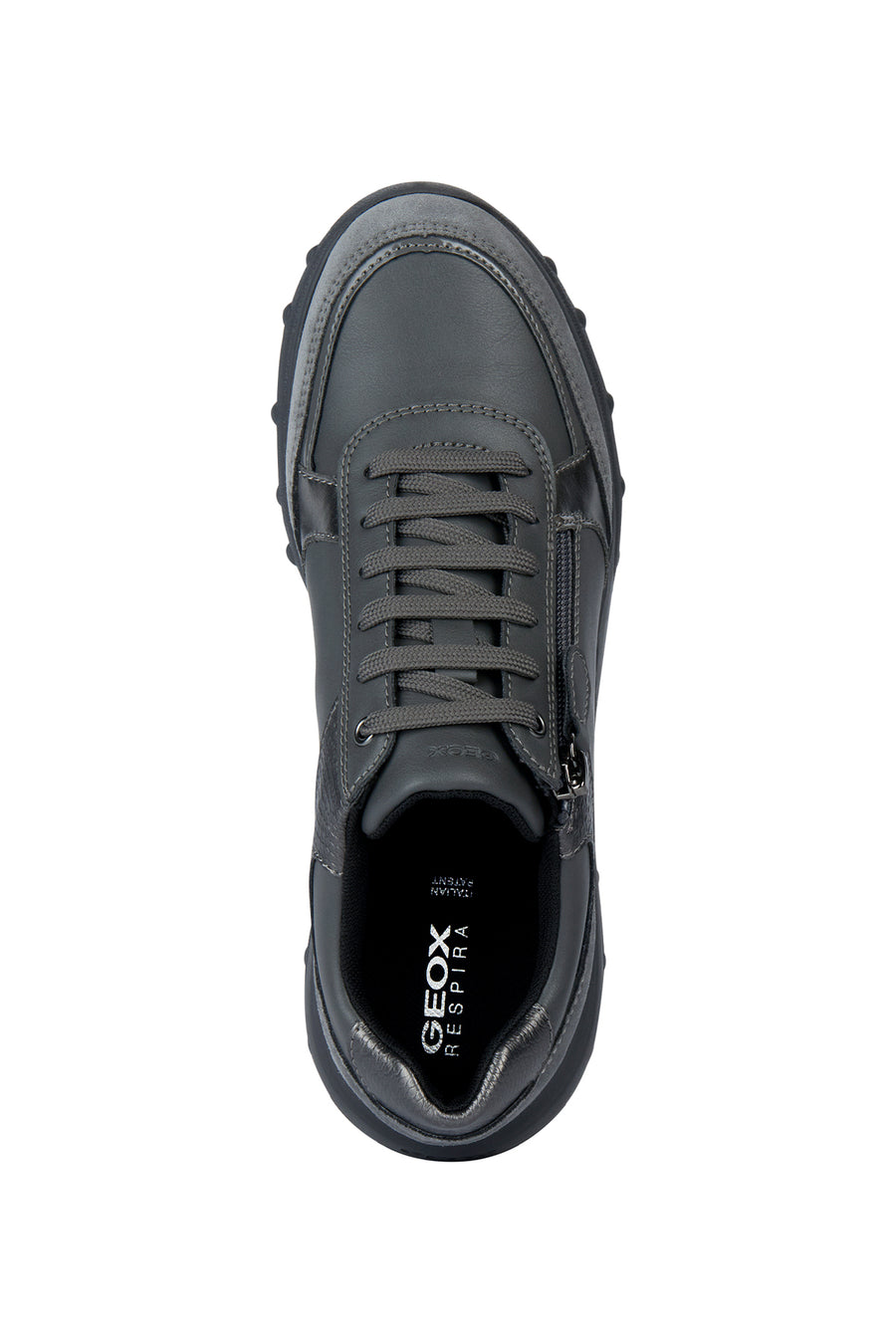 Geox Women's Gray Alleniee Suede Detailed Sneaker