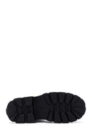 Women's Black Leather Zippered Boots | Derimod
