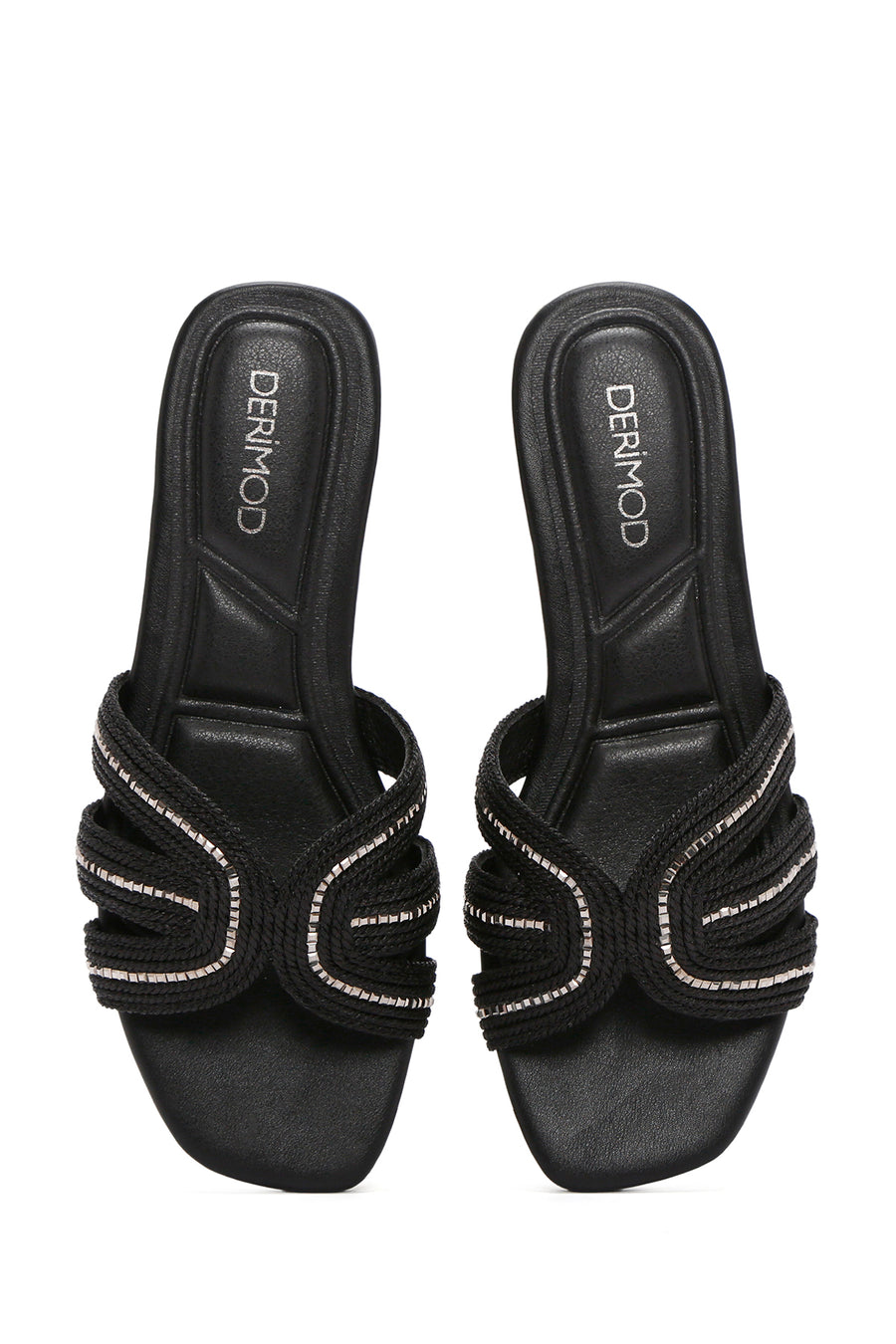 Women's Black Stone Slippers