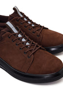 Male Brown Lace-Up Nubuck Leather Sneaker | Derimod