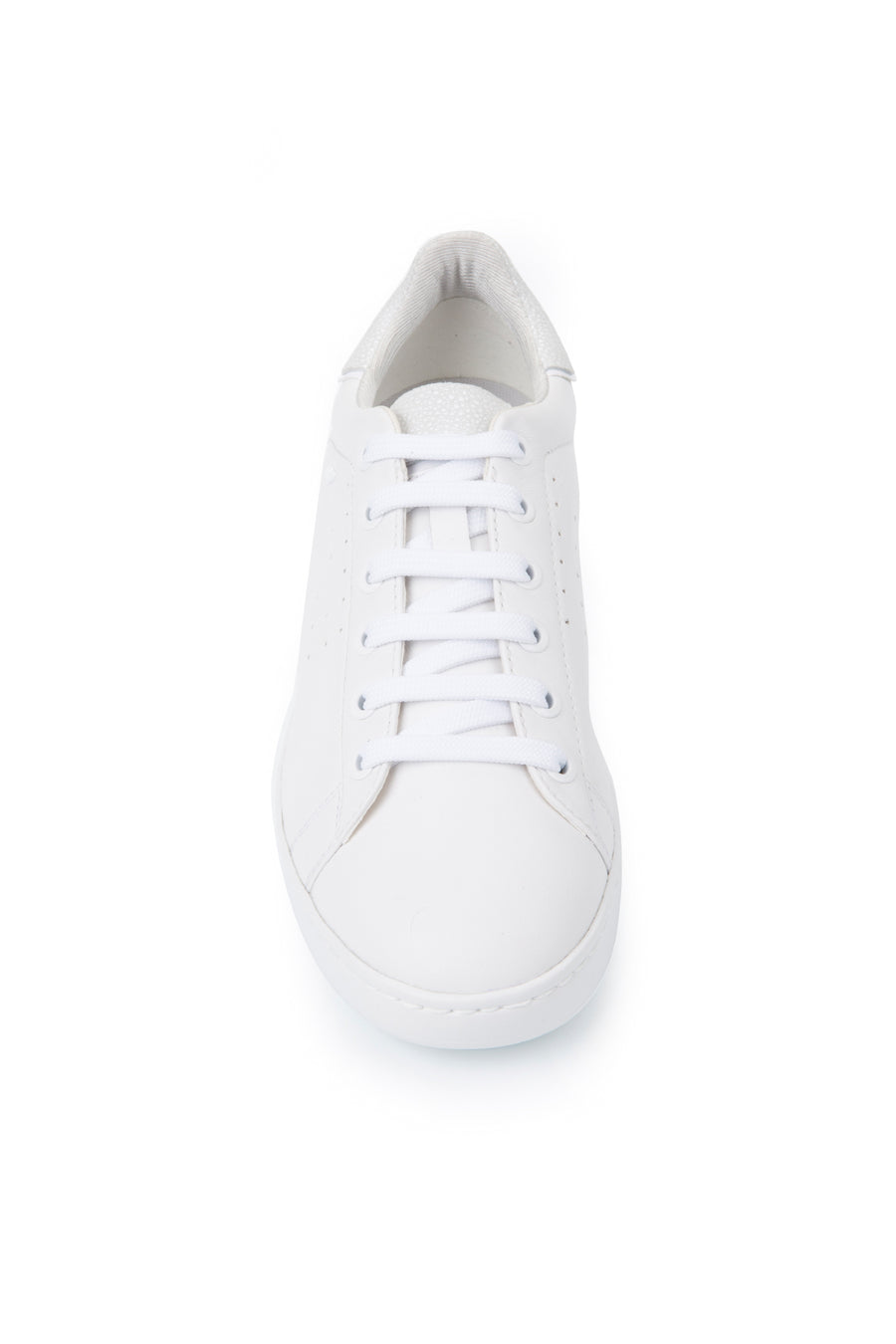 Geox Women's White Jaysen Lace-Up Leather Sneaker