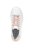 Geox Women's White Leather Spherica Ec4.1 Thick Soled Sneaker | Derimod