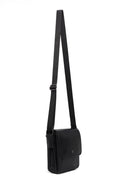 Male Black Leather Messenger Bag | Derimod