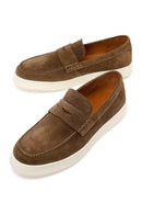 Erkek Taba Süet Deri Casual Loafer | Derimod