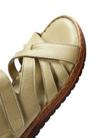 Kadın Yeşil Deri Comfort Sandalet | Derimod