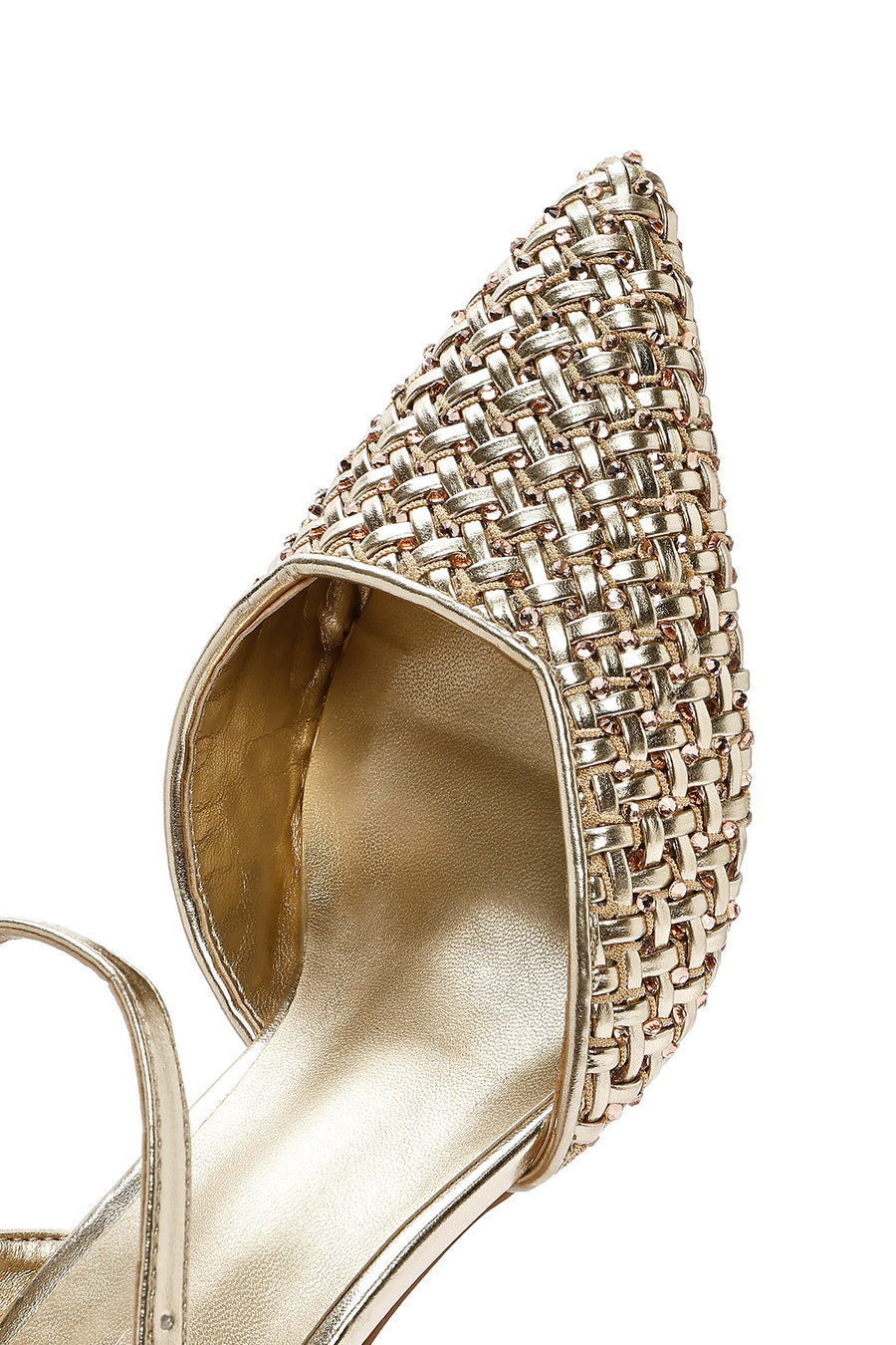 Women's Gold Ankle Buckle Braided Thin Heeled Shoes
