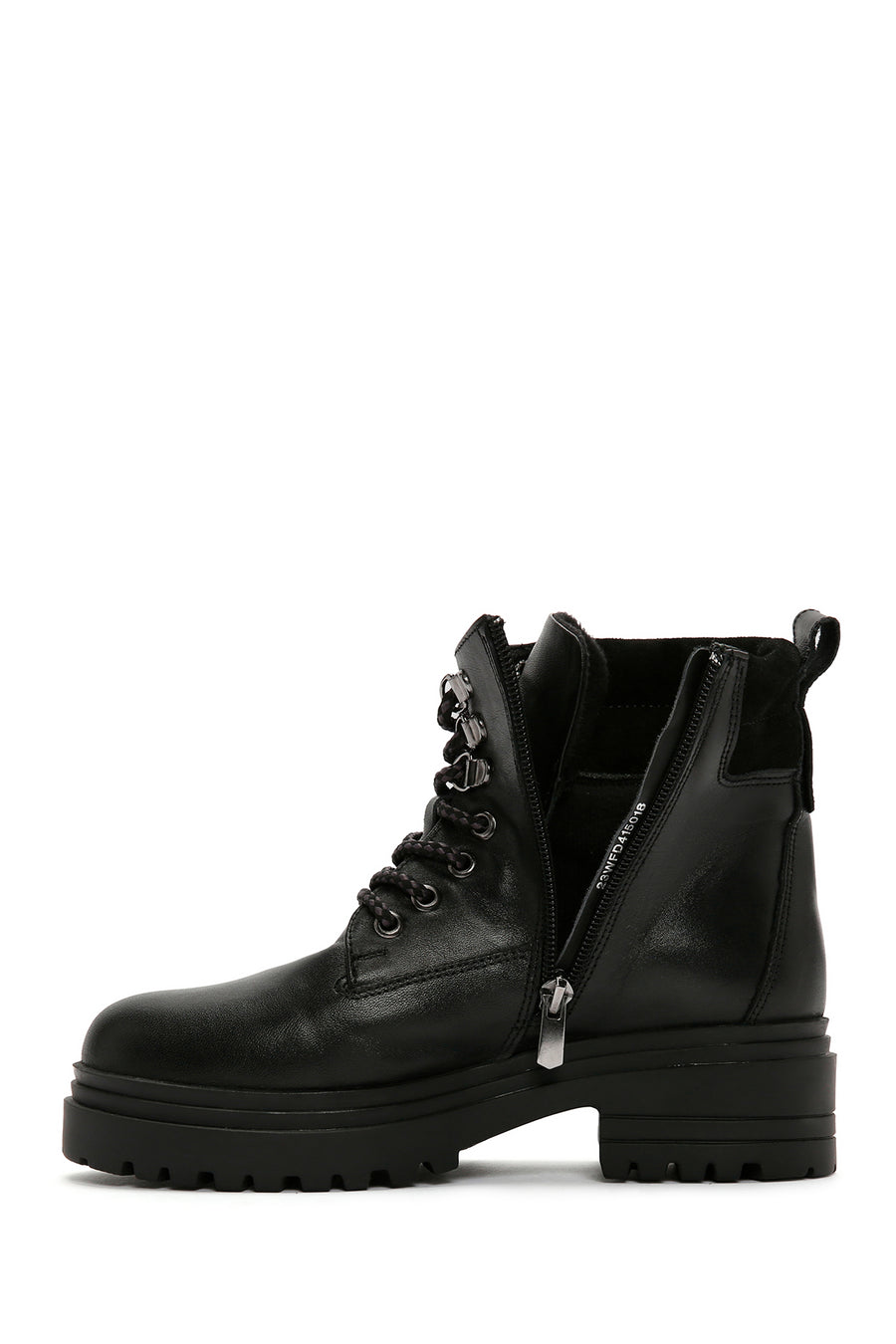 Women's Black Zippered Leather Boots