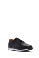 Men's Black Lace-Up Leather Casual Sneaker | Derimod