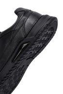 Men's Black Lace-Up Leather Casual Sneakers | Derimod