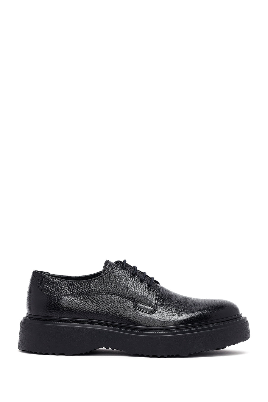 Men's Black Lace-Up Thick-Soled Leather Casual Shoes 25WFD6336FT | Derimod