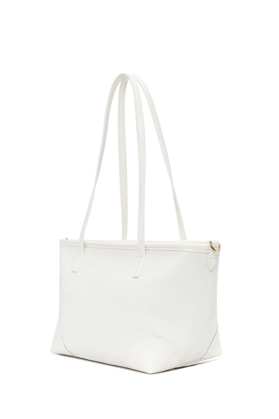 Woman White Long-Strap Printed Shoulder Bag