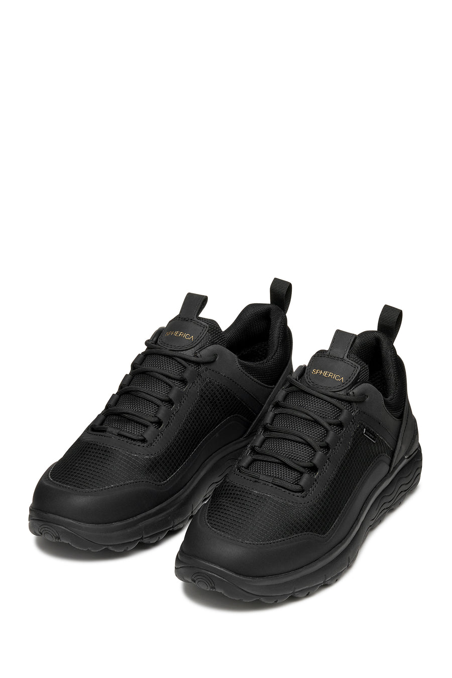 Geox Men Black U Spherica 4X4 B Abx A - Text+ Lace-Up Thick-Soled Fabric Sneaker