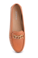 Women's Leather Chain Detailed Loafer | Derimod