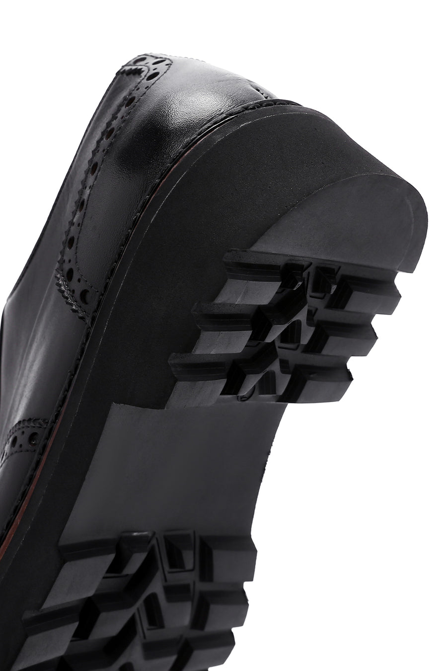 Men's Black Leather Thick Soled Casual Shoes