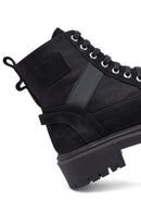 Woman Black Zippered Leather Postal Boots | Derimod