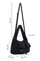 Women Black Long Strap Fabric Shoulder Bag | Derimod