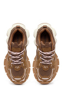 Woman Camel Lace-Up Chunky Sneaker | Derimod