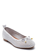 Women's Leather Bow Detailed Ballerinas | Derimod