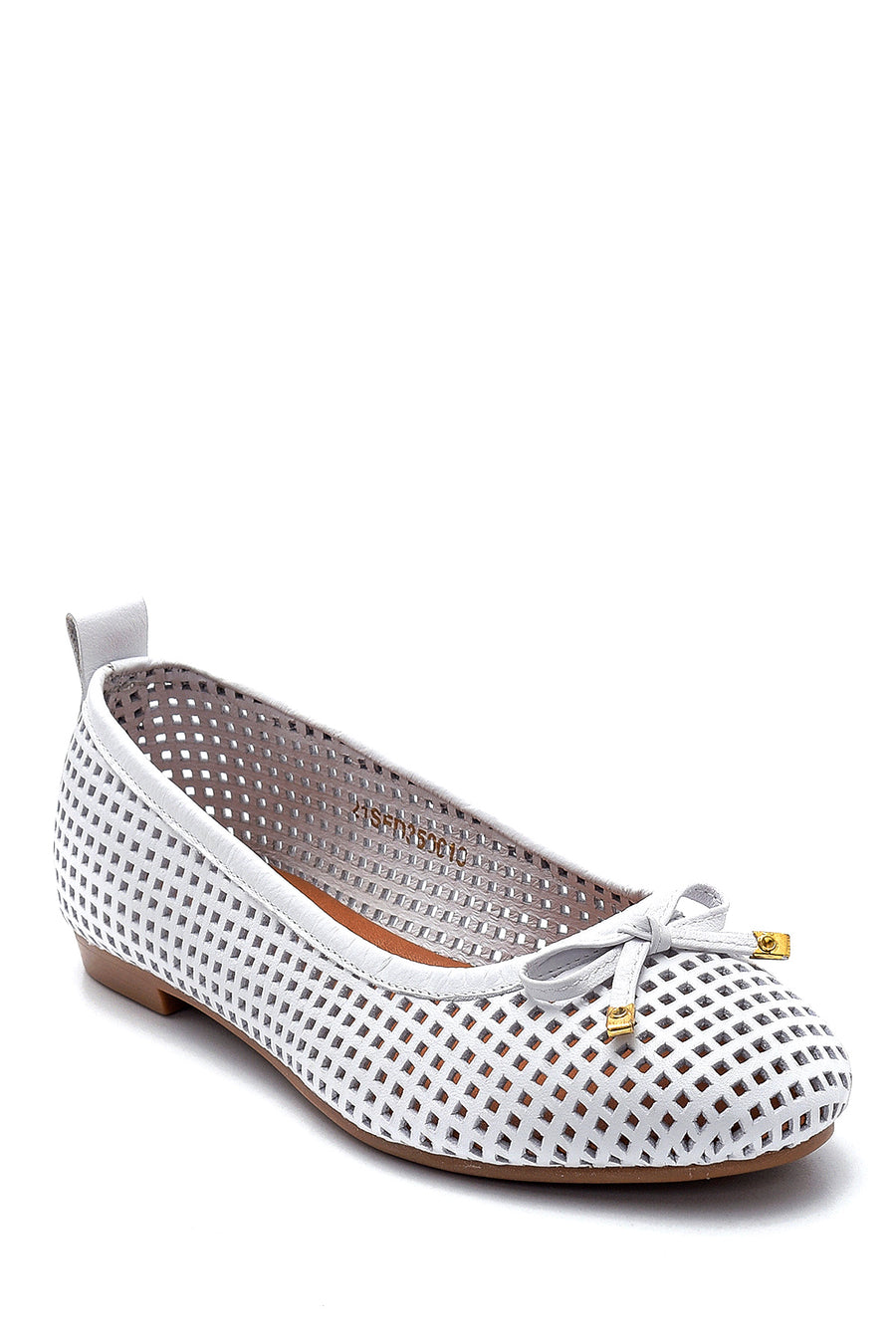 Women's Leather Bow Detailed Ballerinas