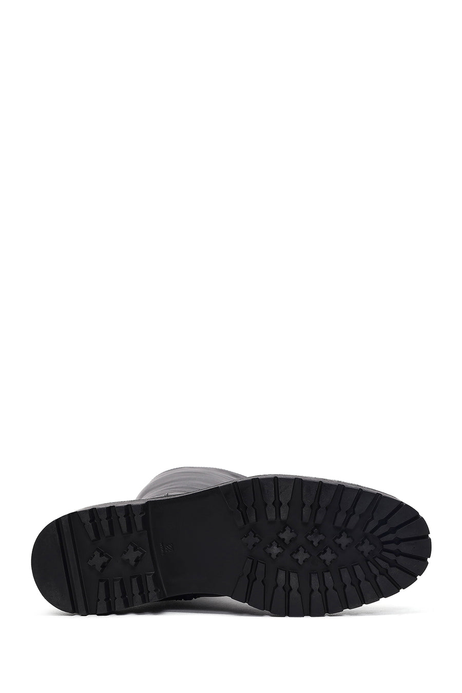 Woman Black Zippered Leather Boot