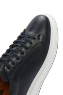 Men's Navy Blue Lace-Up Leather Sneaker | Derimod
