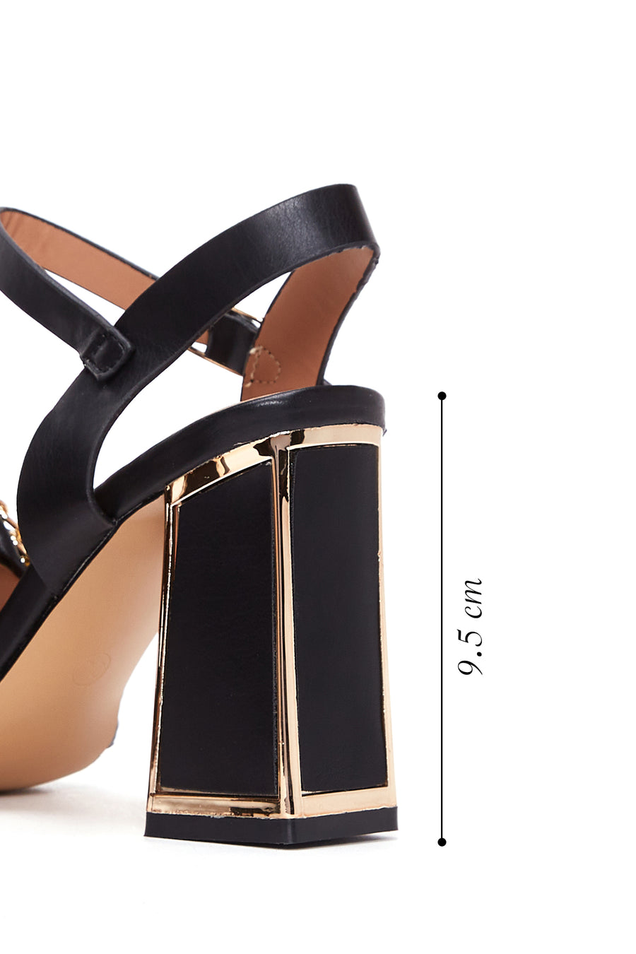 Women's Black Thick Heeled Sandals