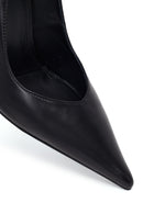Kadın Siyah Taşlı Yüksek İnce Topuklu Deri Stiletto | Derimod