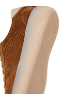 Woman Tan Lace-Up Suede Leather Sneaker | Derimod