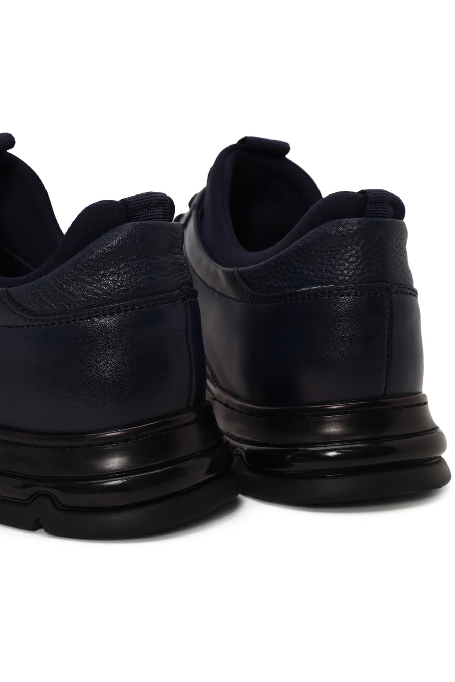 Male Navy Blue Lace-Up Leather Sneaker