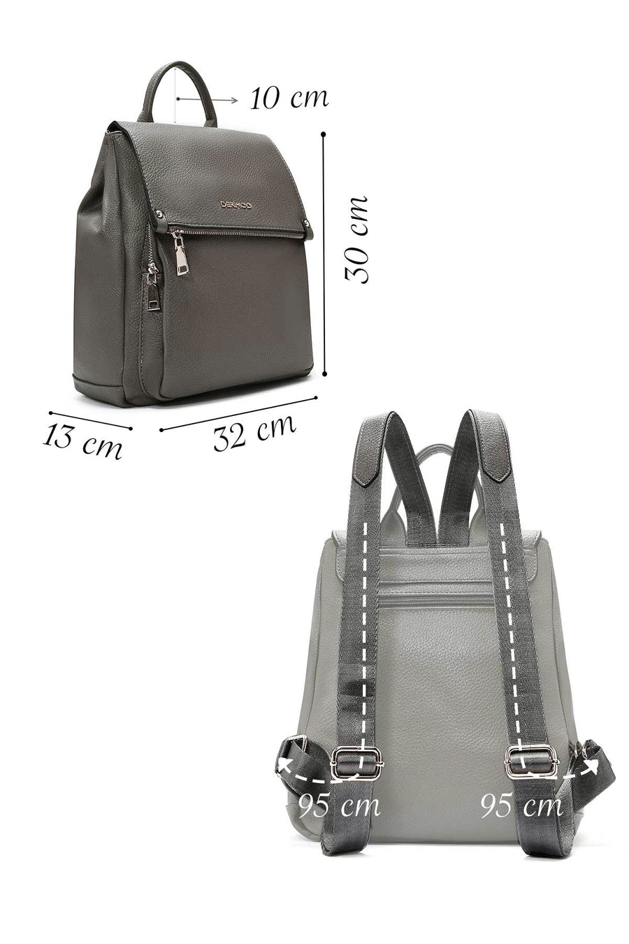 Woman Gray Casual Backpack