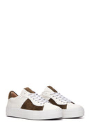 Women's Beige Leather Sneaker | Derimod