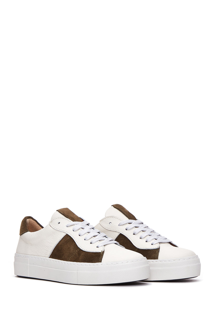 Women's Beige Leather Sneaker