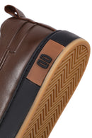 Erkek Kahverengi Bağcıklı Deri Sneaker | Derimod