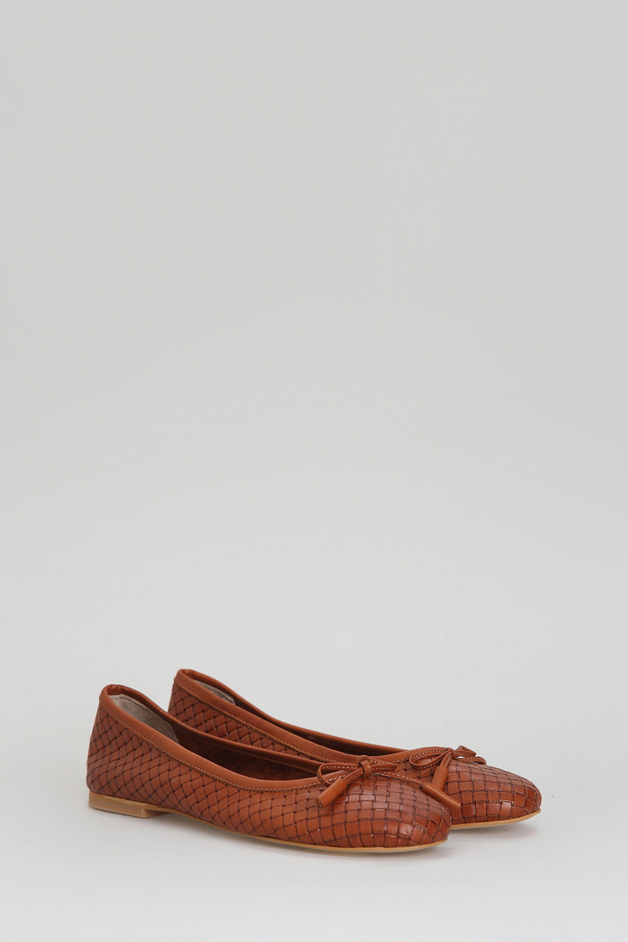 Tan Women's Leather Ballerinas