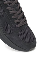 Male Gray Lace-Up Thick-Soled Fabric Sneaker | Derimod