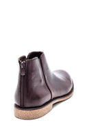 Men's Leather Back Zippered Classic Boots | Derimod