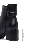 Woman Black Zippered Thick Heel Boots | Derimod
