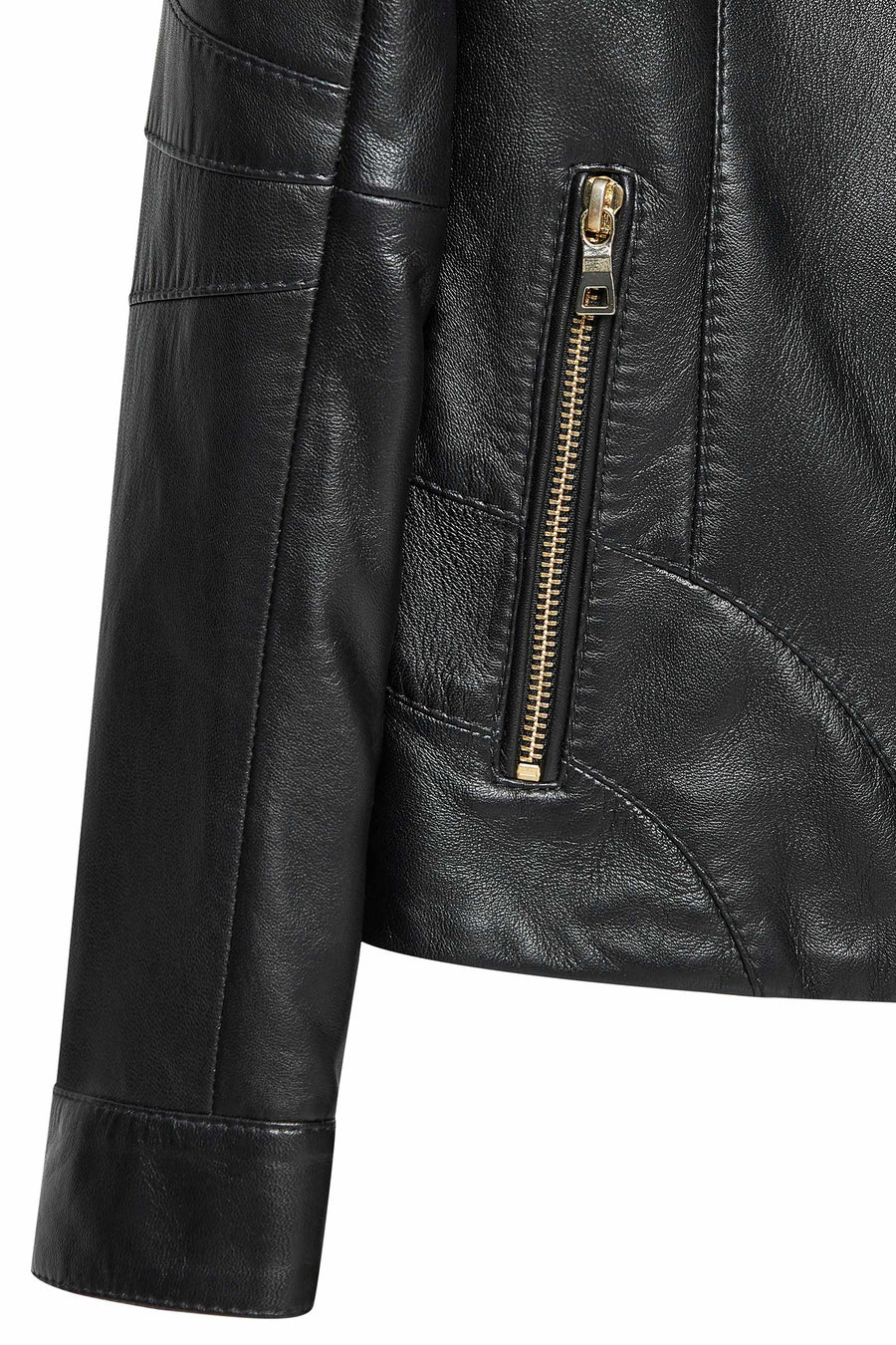 Derek Women's Black Short Leather Jacket