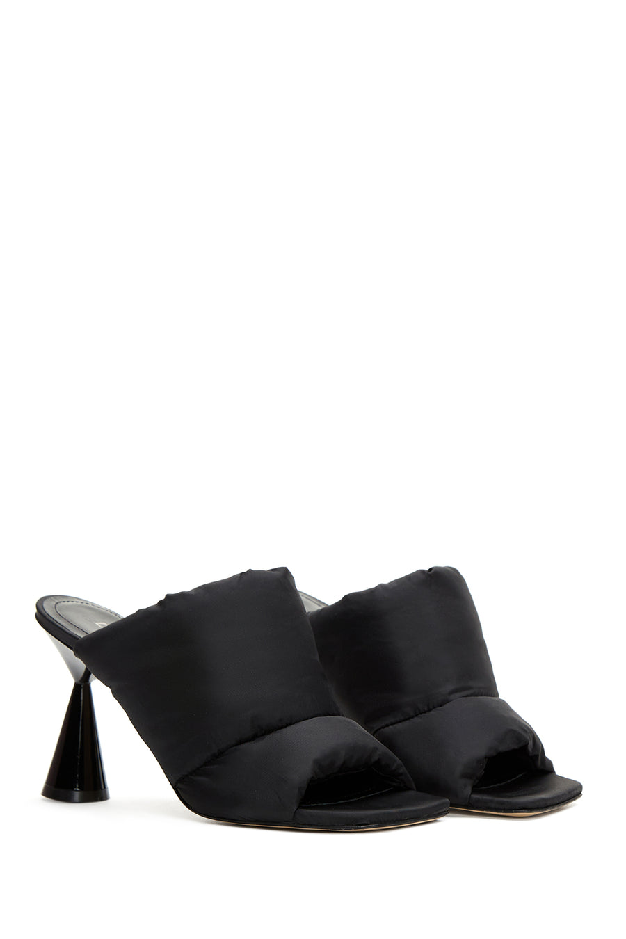 Women's Black Heeled Slippers