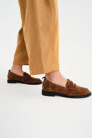 Kadın Taba Süet Deri Maskülen Loafer | Derimod