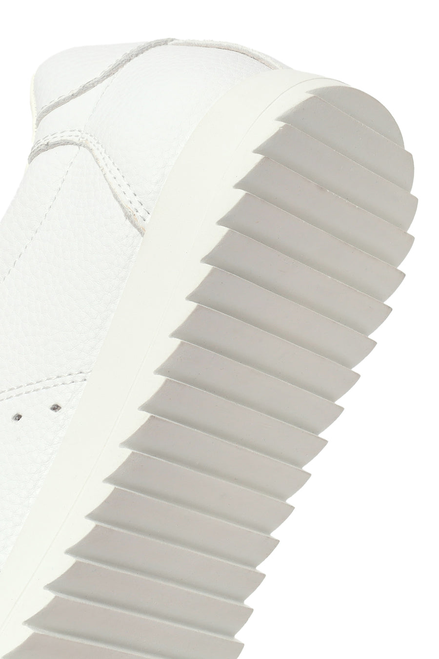Women's White Lace-Up Leather Sneaker