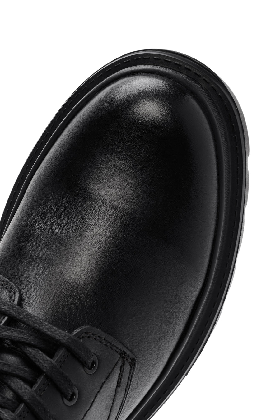 Men's Black Lace-Up Leather Casual Boots