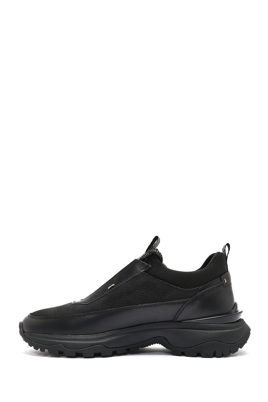 
Men's Black Lace-Up Nubuck Leather Sneaker
