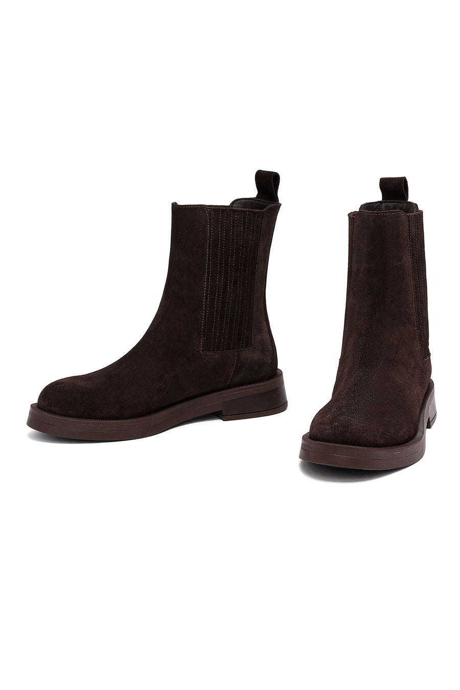 Woman Brown Suede Chelsea Boots