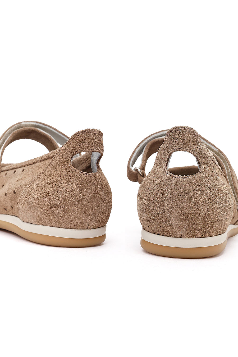 Women's Mink Banded Suede Leather Ballerinas