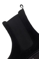 Women's Black Thick Sole Suede Leather Chelsea Boots | Derimod