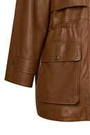 Sienna Woman Brown Oversize Leather Coat | Derimod